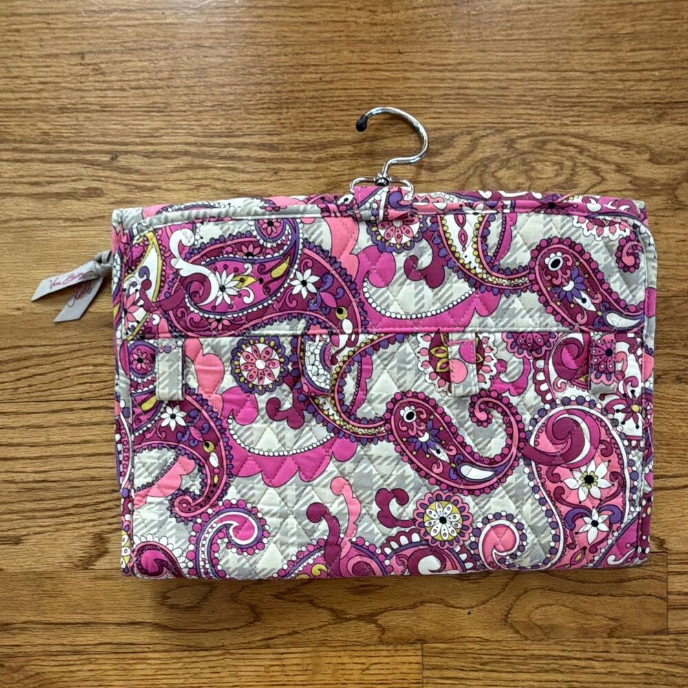 NWOT Vera Bradley Pink Very Berry Paisley Hanging Travel Jewelry Organizer Hook